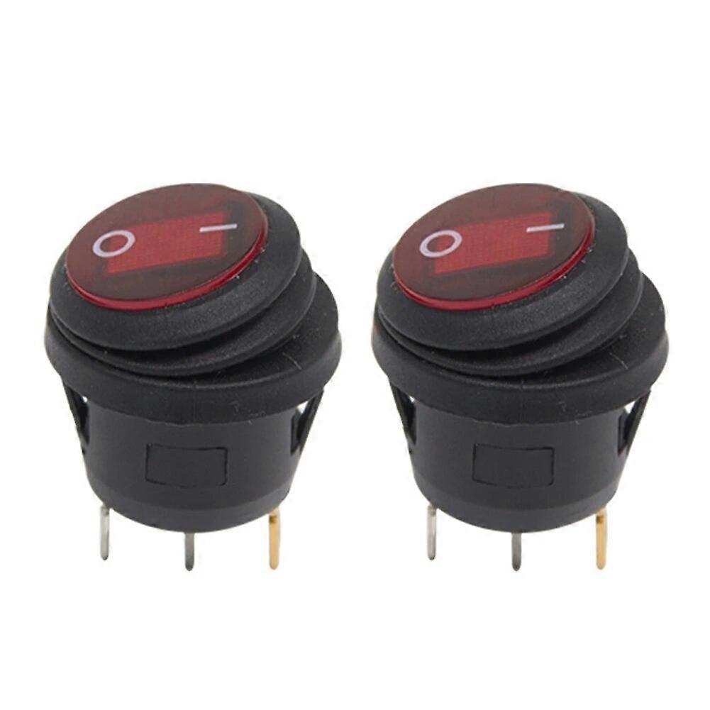 2pcs LED 12V 20A Car Boat ON/OFF Round Waterproof Rocker Toggle Switch Car Button Lights Switch  Automobile Accessories