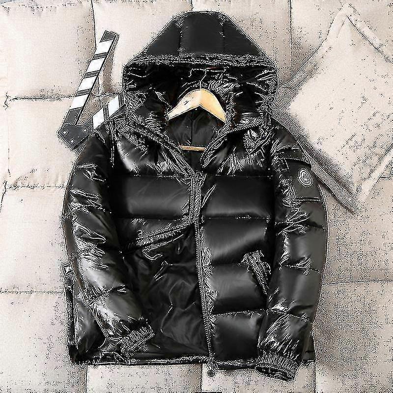 Men's Winter Jacket Stand Collar Down Jacket With Hood - Shiny Down Jacket
