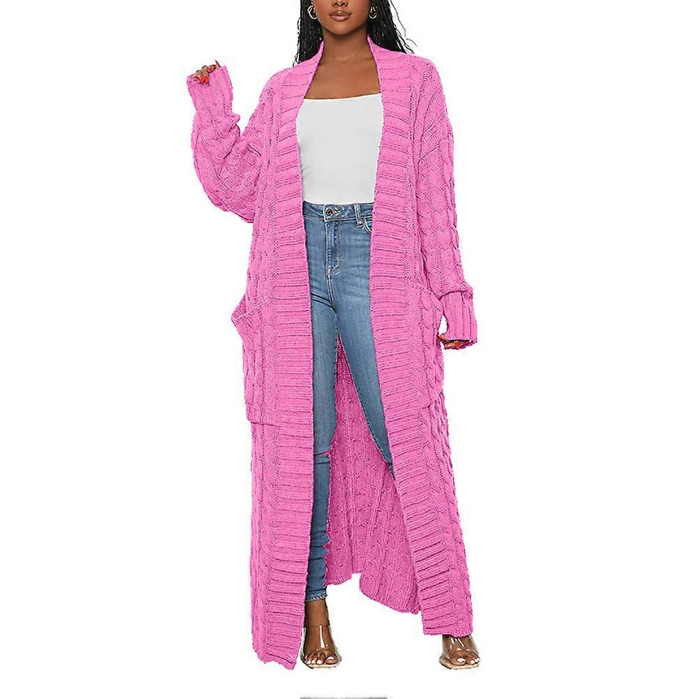 Womens Loose Knit Open Front Kimono Cardigans Drape Cape Long Sleeve Sweater Cloak Outwear