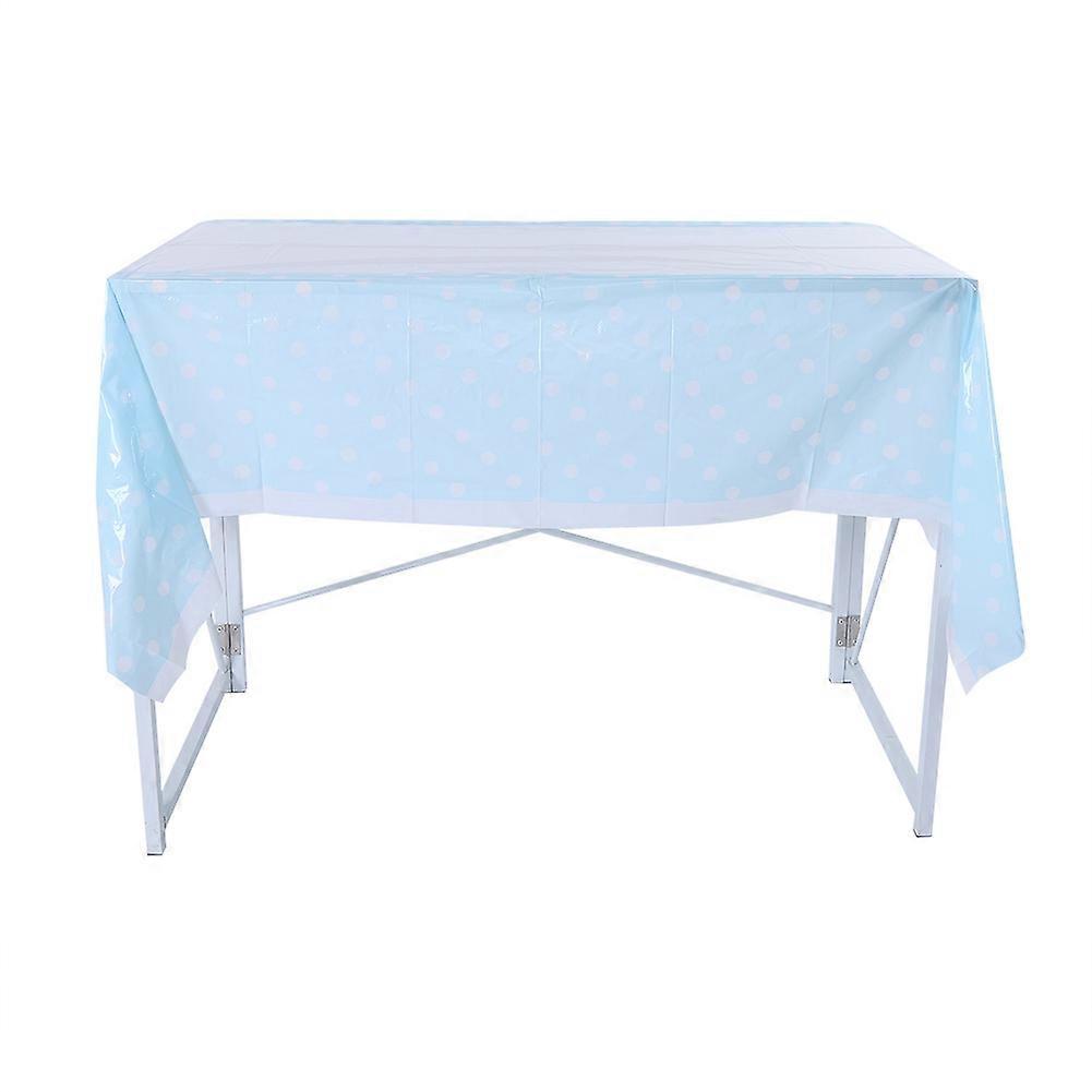 Disposable Table Cover Colorful PVC Dots for Home Party Decor Blue