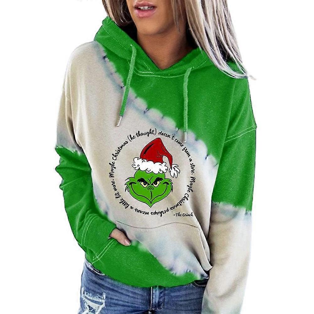 Merry Christmas Grinch Hoodie Sweatshirt for Women Xmas Christmas