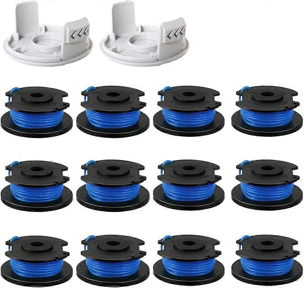 Replacement Line Spool for Ryobi One+ AC14RL3A 18V 24V 40V 1.65mm 11 Feet String Trimmer Replacement Spool (12 Spools + 2 Plugs)