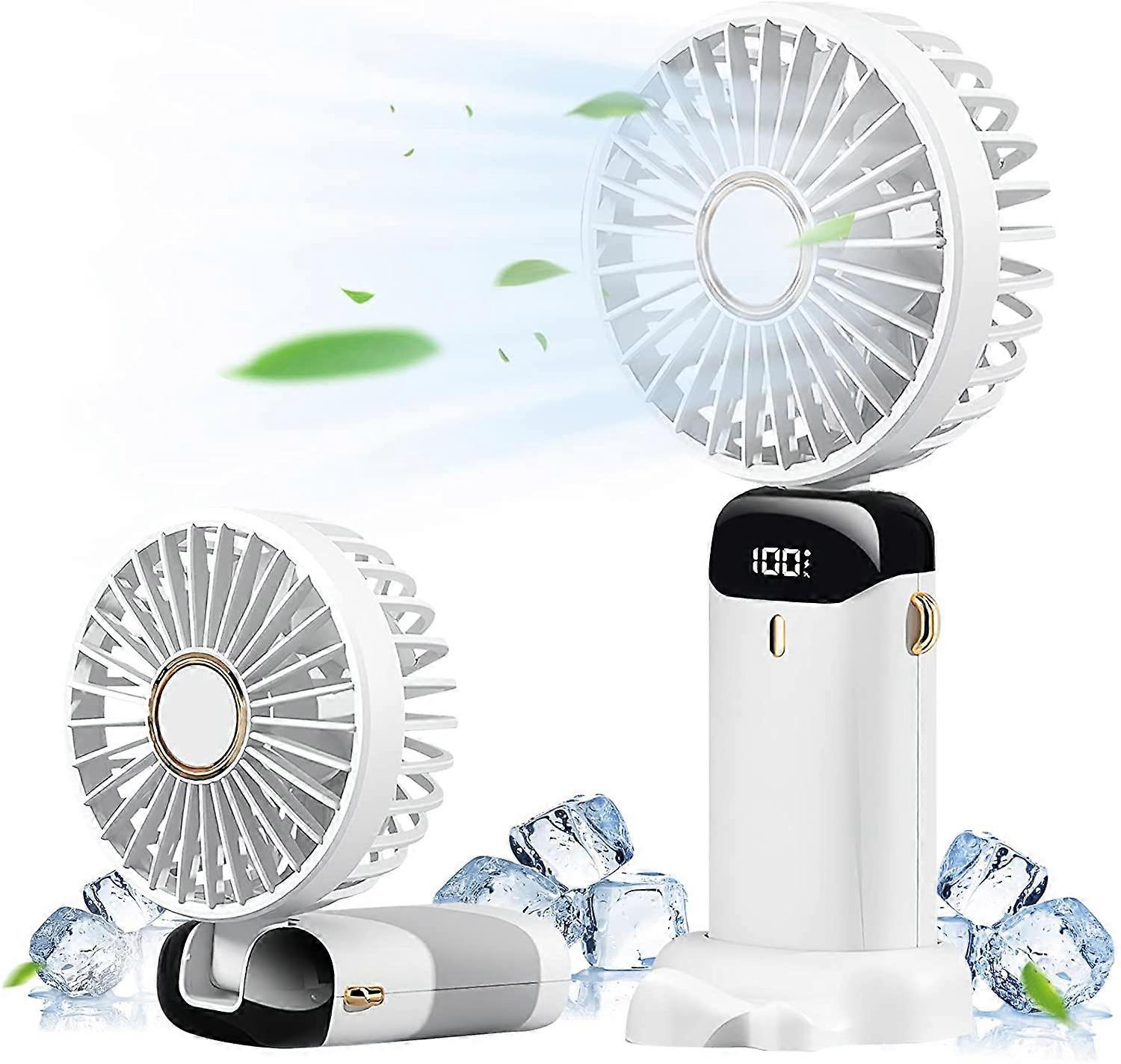 Portable Fan, Handheld Fan Personal Fan 10000mAh Rechargeable with 5 Speeds, Mini Quiet Fan with LED Display