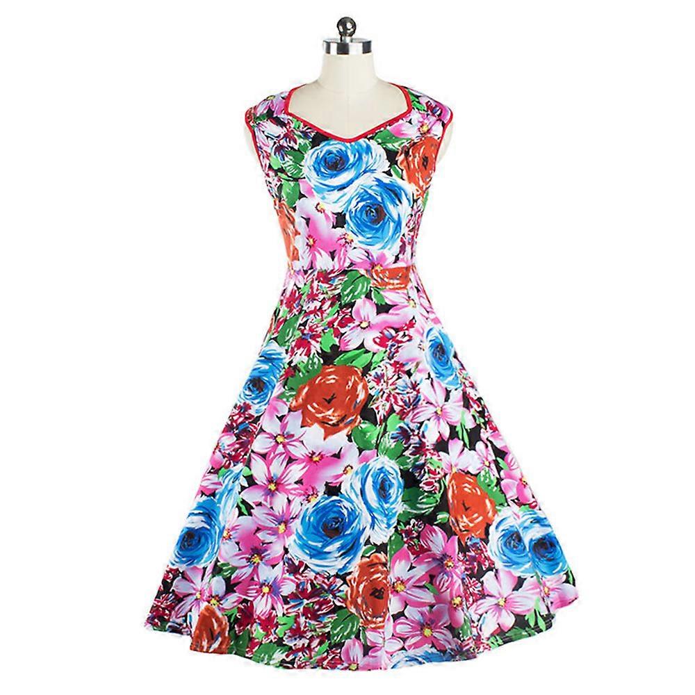 Robe Impression sans manches Big Peplum Summer