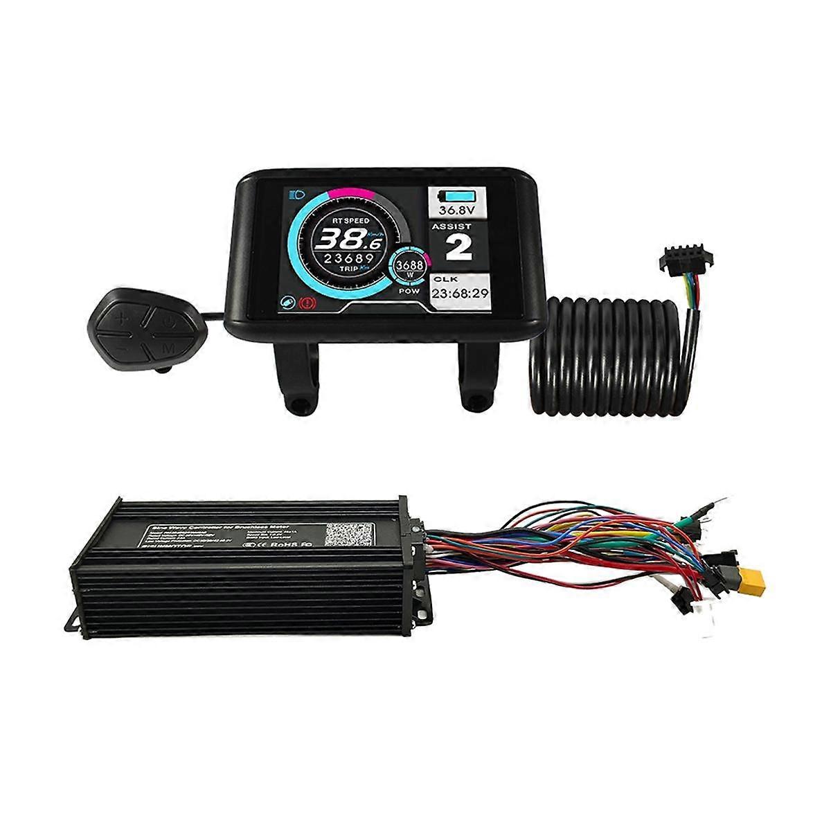 Electric Bicycle 36V 48V 52V 45A Sine Wave Ebike Controller with Colorful LCD Display UKC1