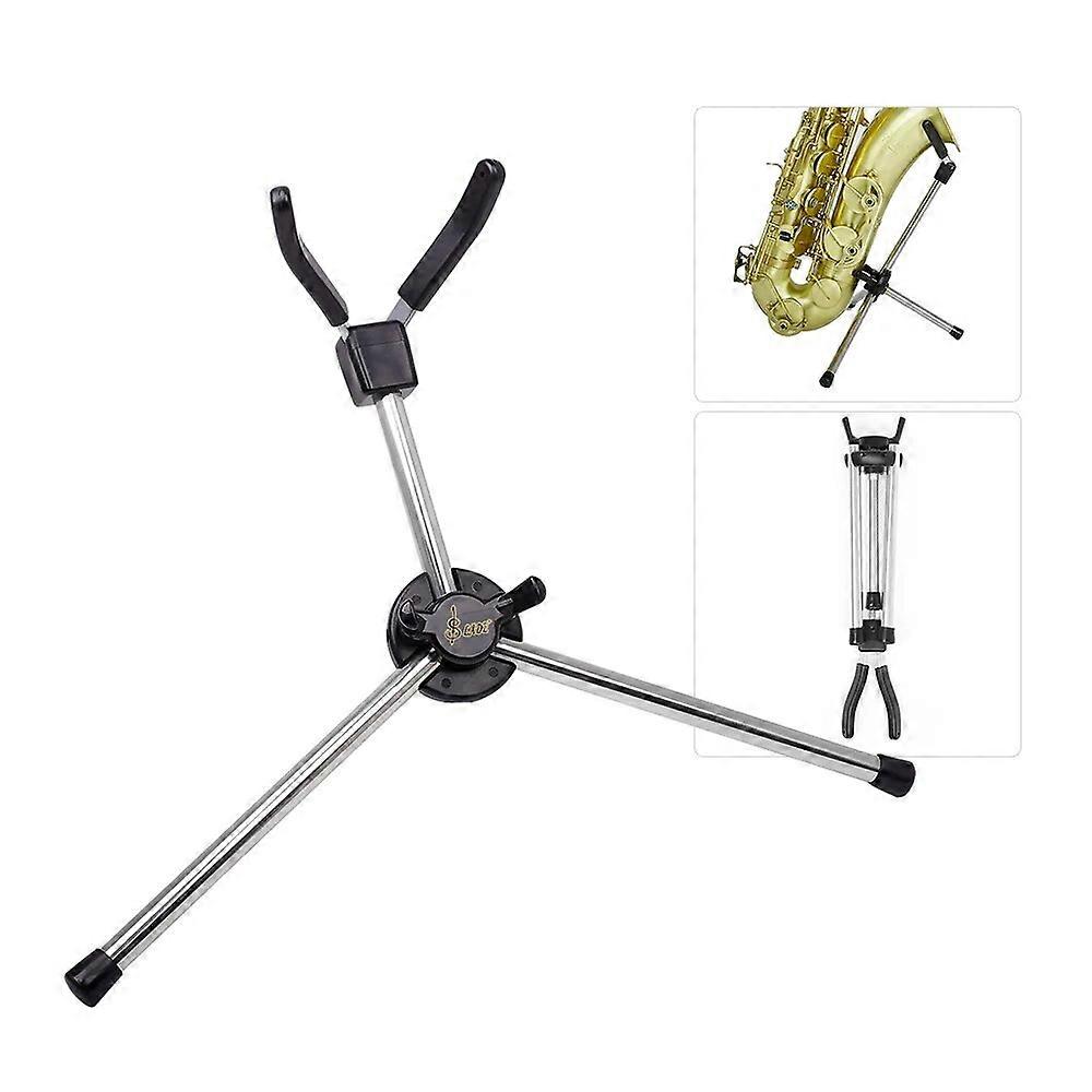 Foldable Soprano Saxophone Stand Portable Sax Metal Floor Stand Holder with Carry Bag Woodwind Aeccessaries