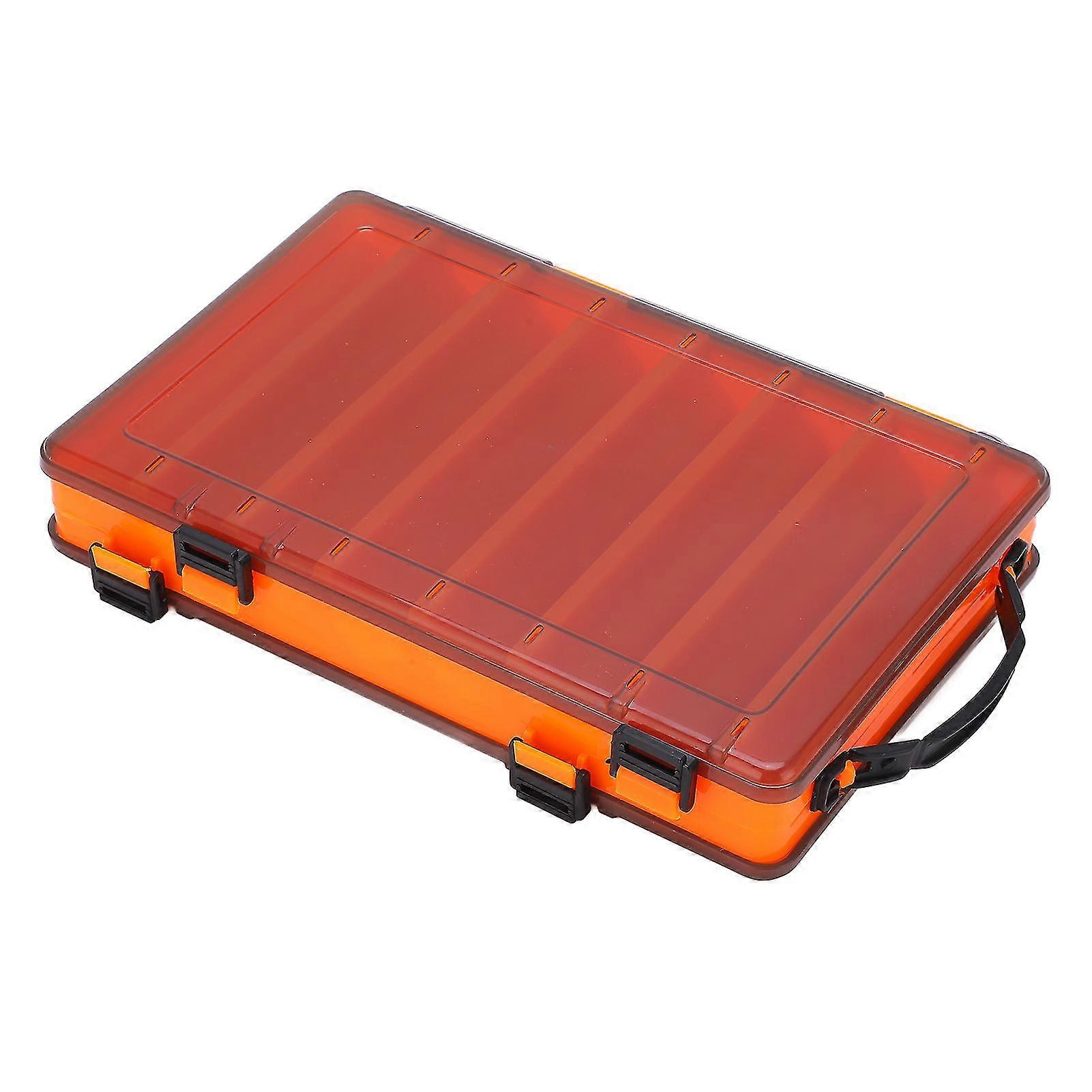 Plastic Fishing Tackle Box with 2 Sides and Portable Handle for Organizing Freshwater and Saltwater Lures