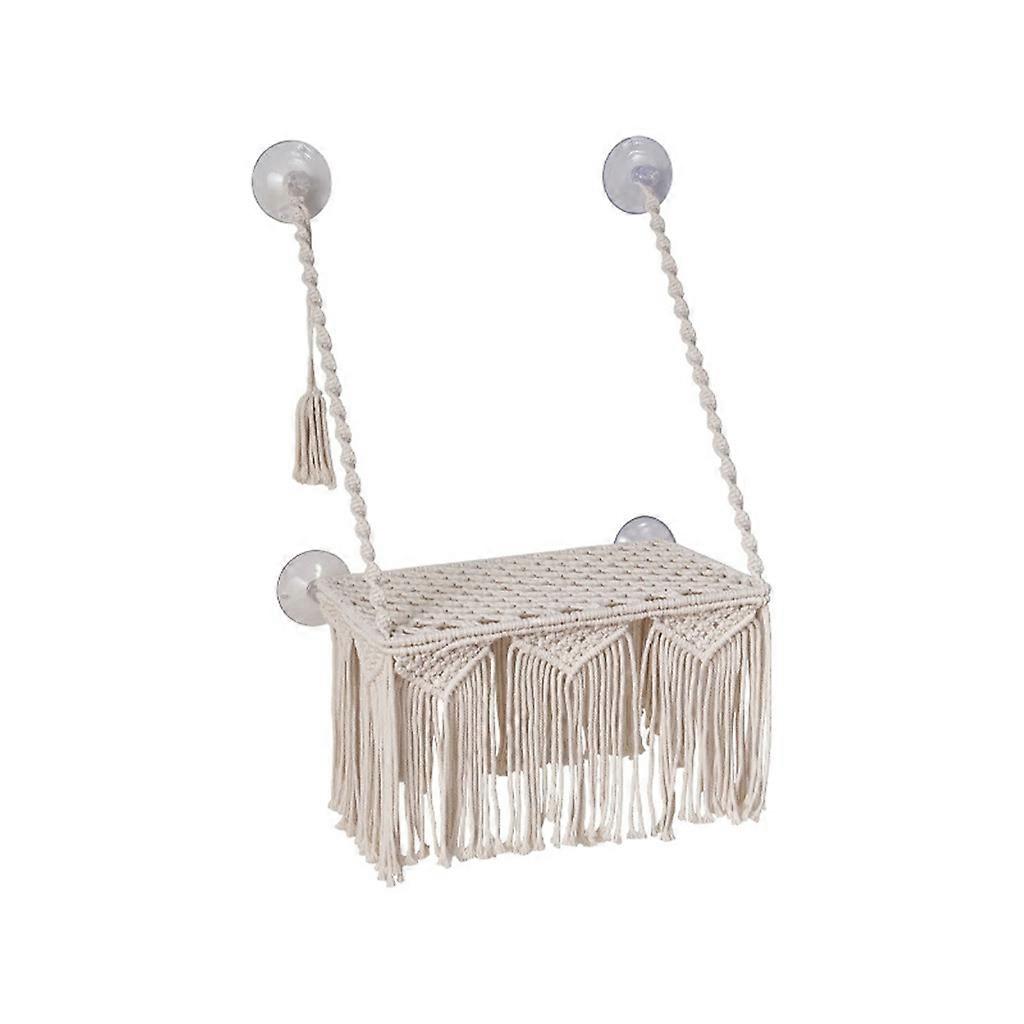Hamac suspendu pour chats, corde en coton, perchoir de fenêtre, lit à pompons, décoration d'habitat pour chatons