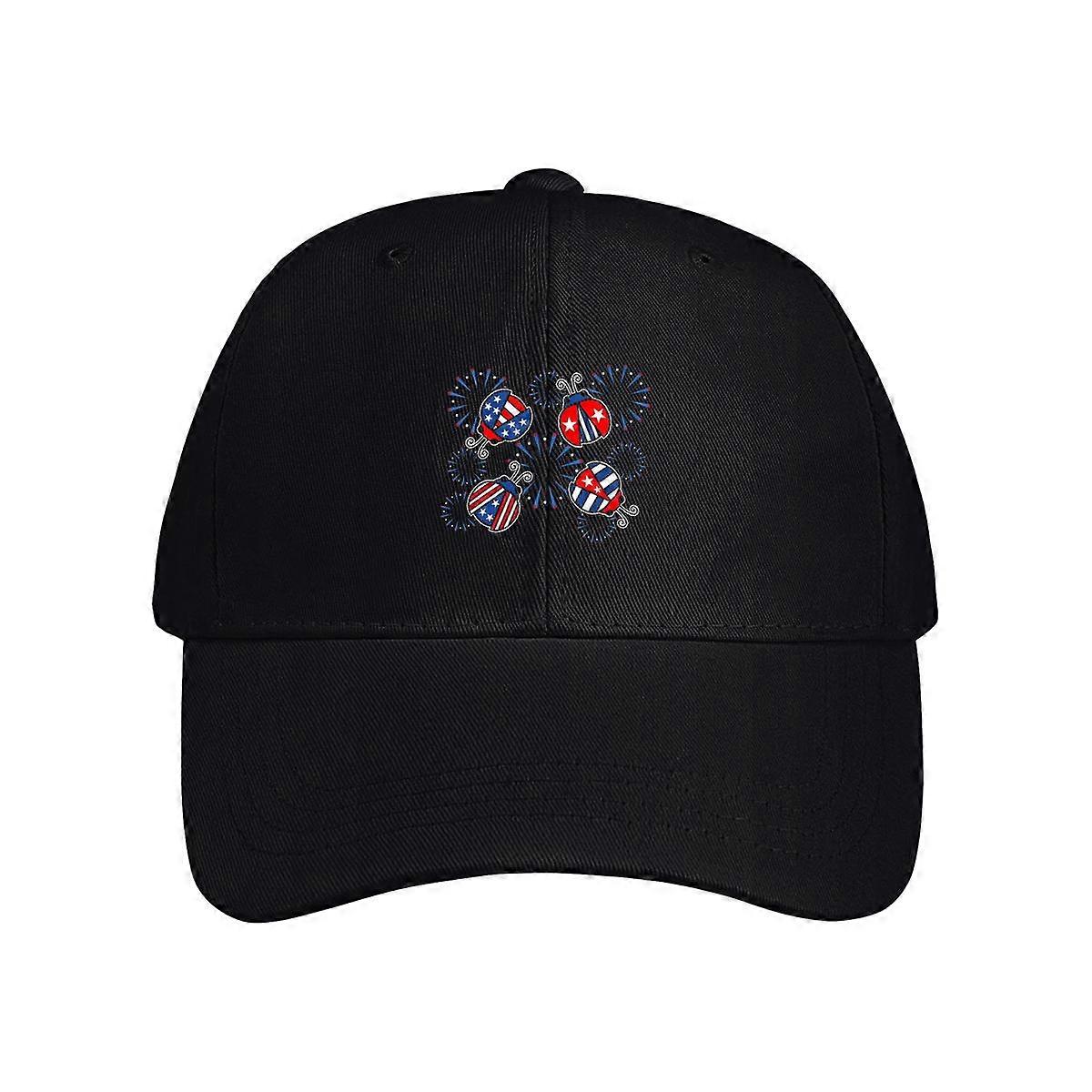 Us Flag Design In Lady Bug Baseball Cap