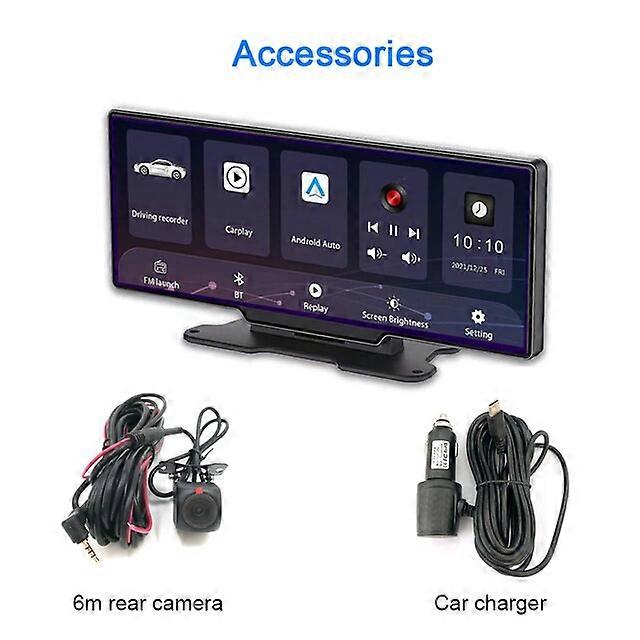 4k Car Portable Wireless Apple CarPlay Android auto Multimedia Bluetooth AUX GPS navigaion rear camera driving recorder Dash Cam