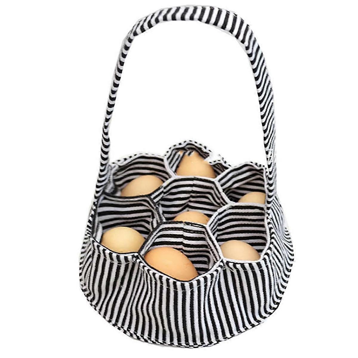 Ägg Collection Organizer Äggpåsar Canvas Eggs Collection Basket Bärbar äggkorg Lämplig för familjegårdar