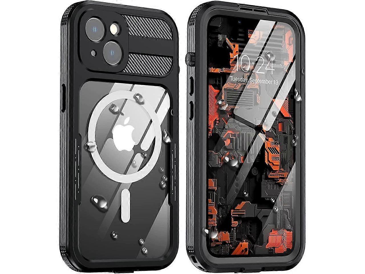 For iPhone 14 Waterproof Case, Compatible with Magsafe, Heavy Duty Magnetic Protective Phone Cover with Screen Protector for iPhone 14 6.1 inch 2022