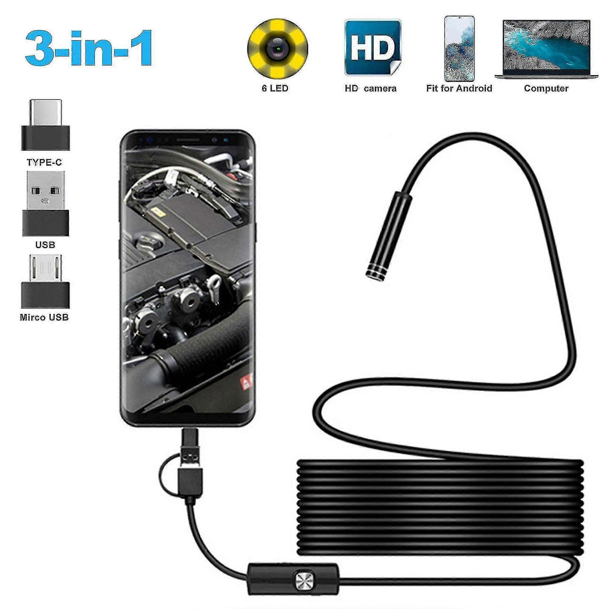 Usb Scope Borescope Snake Inspect Camera With 6 Led S Mobile Ph
