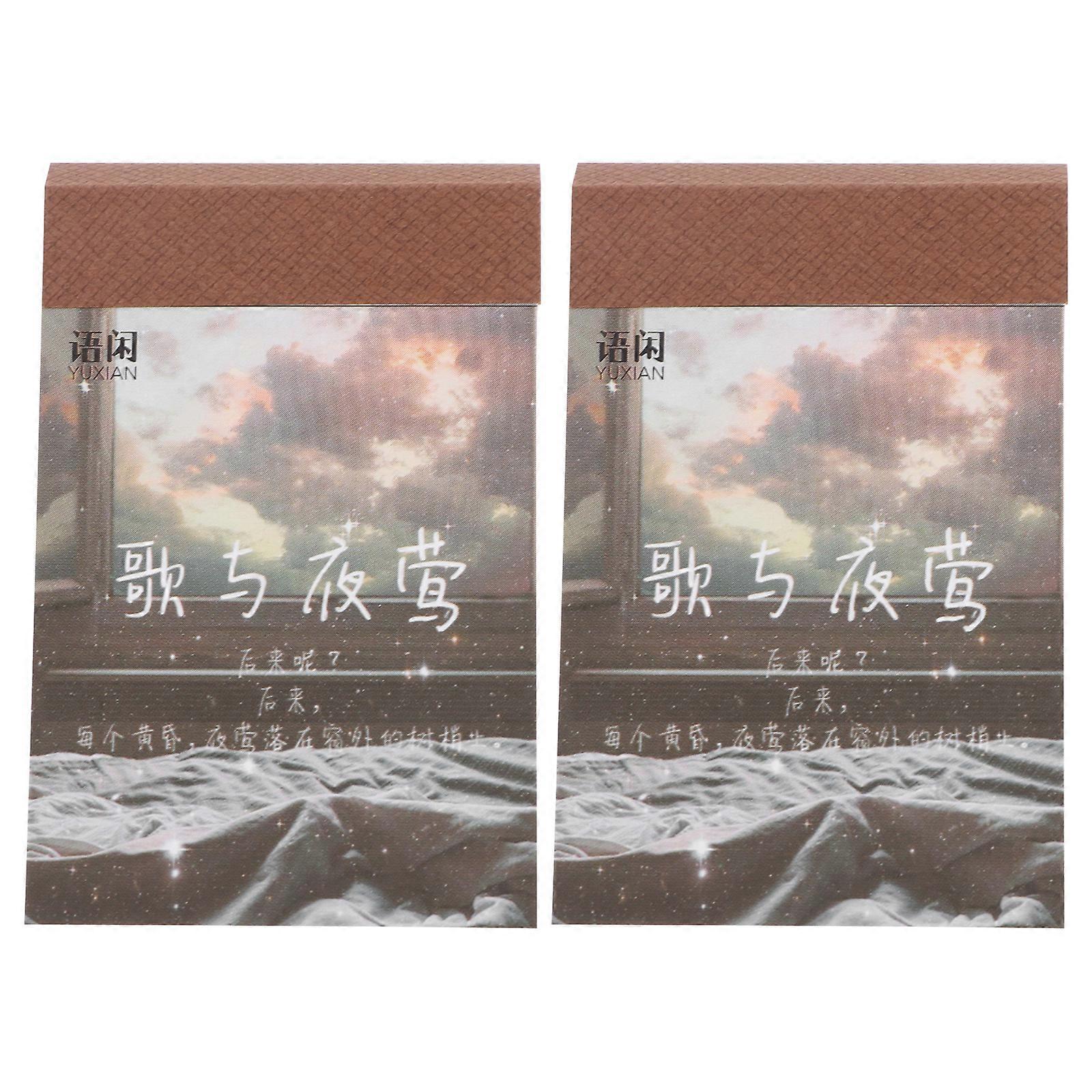 2 Sets Notebook Style Sticker DIY Hand Account Stickers Delicate Scenery Decals