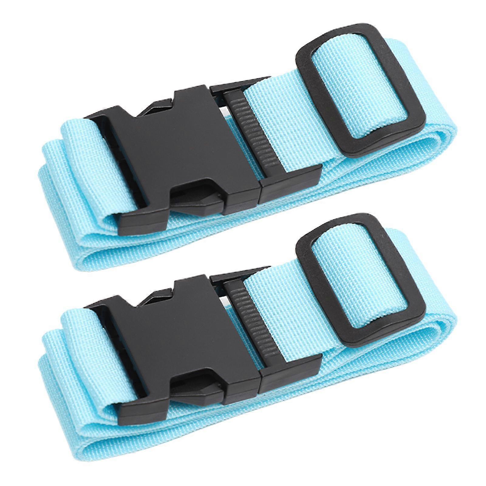 2pcs Bright Colors Easy Apply With Quick Release Buckle Luggage Strap Security