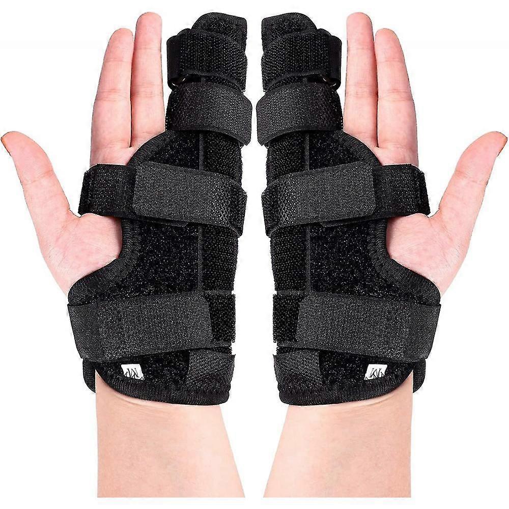 2 Packs Boxer Finger Splint Padded Support Brace Boxer Fracture Splint Metacarpal Finger Splint Hand XDR