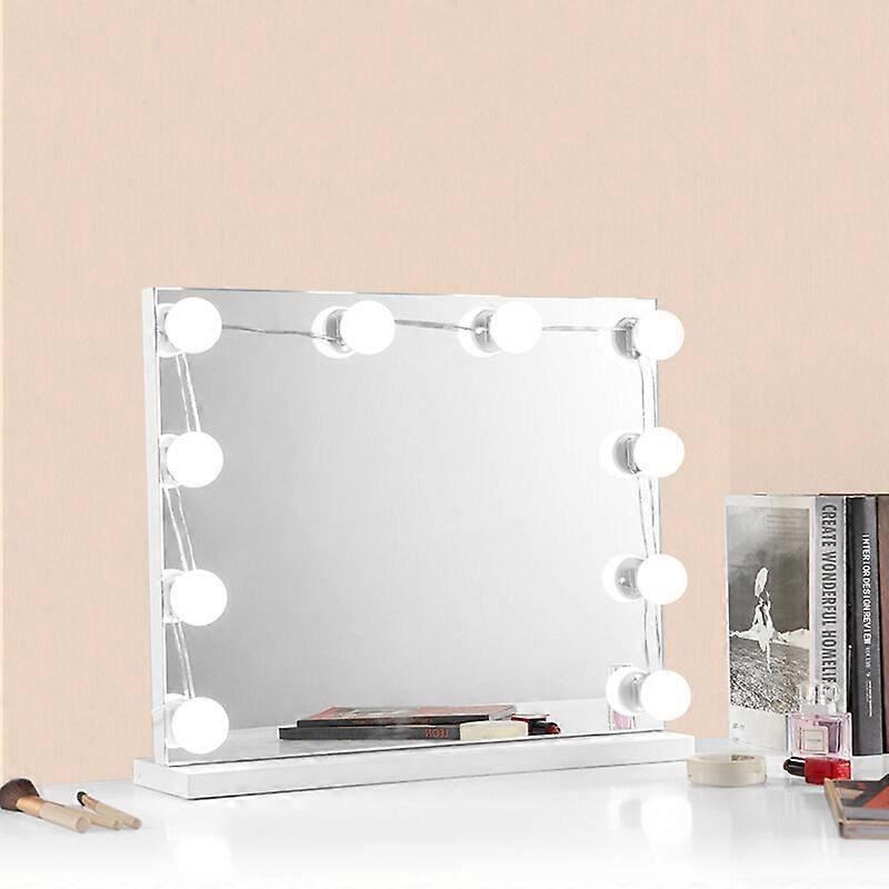 Hollywood Style Mirror Lights Kit DIY, LED Vanity Makeup Lamp 10 Globe Bulbs Dimmable Stick on to Mirror USB with 3 Light Colors & 9 Brightness Levels