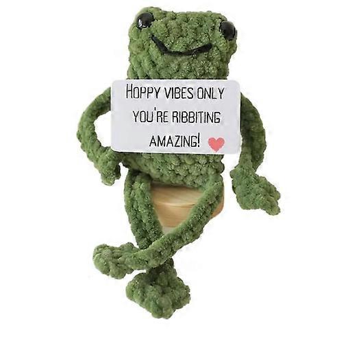 Crochet toy,Funny Positive Frogs Funny Hand Knitted Frogs Ornament for Children