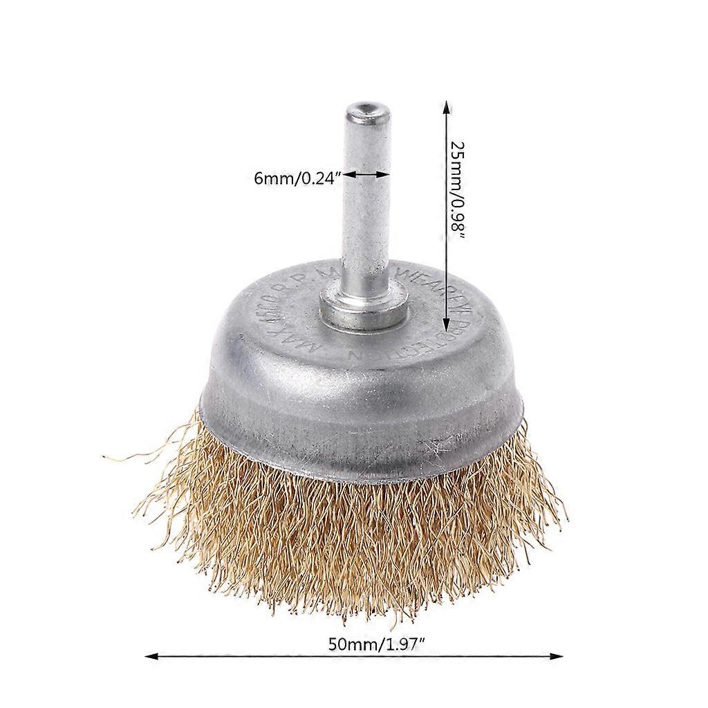 Rotary Wire Brush Round Shank Flat Wire Wheels for Metal Rust Paint Removal