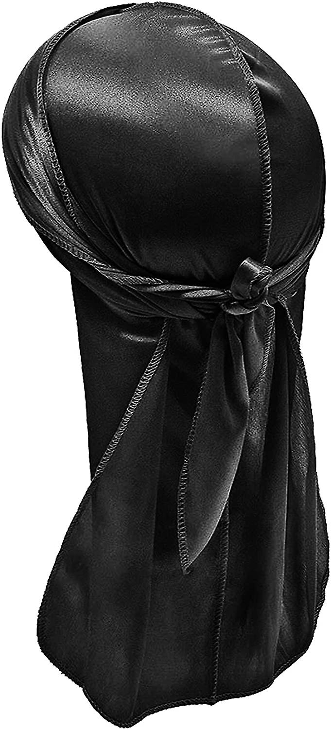 Long Tail Braid Pirate Hat (black)