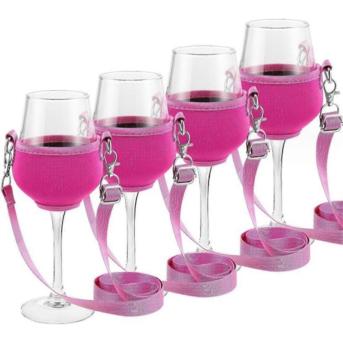 4 STÜCKE Tragbarer Weinglashalter Gurt Wein Sling Yoke Glashalter Unterstützung Nackengurt für Geburtstagscocktail Tools C