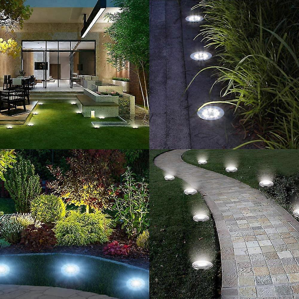 8 أدى ضوء الشمس الخارجي 8 قطع حديقة العارض ضوء الطاقة الشمسية للماء Ip65 حديقة ضوء الديكور لحديقة التراس حديقة الحديقة (أبيض) (