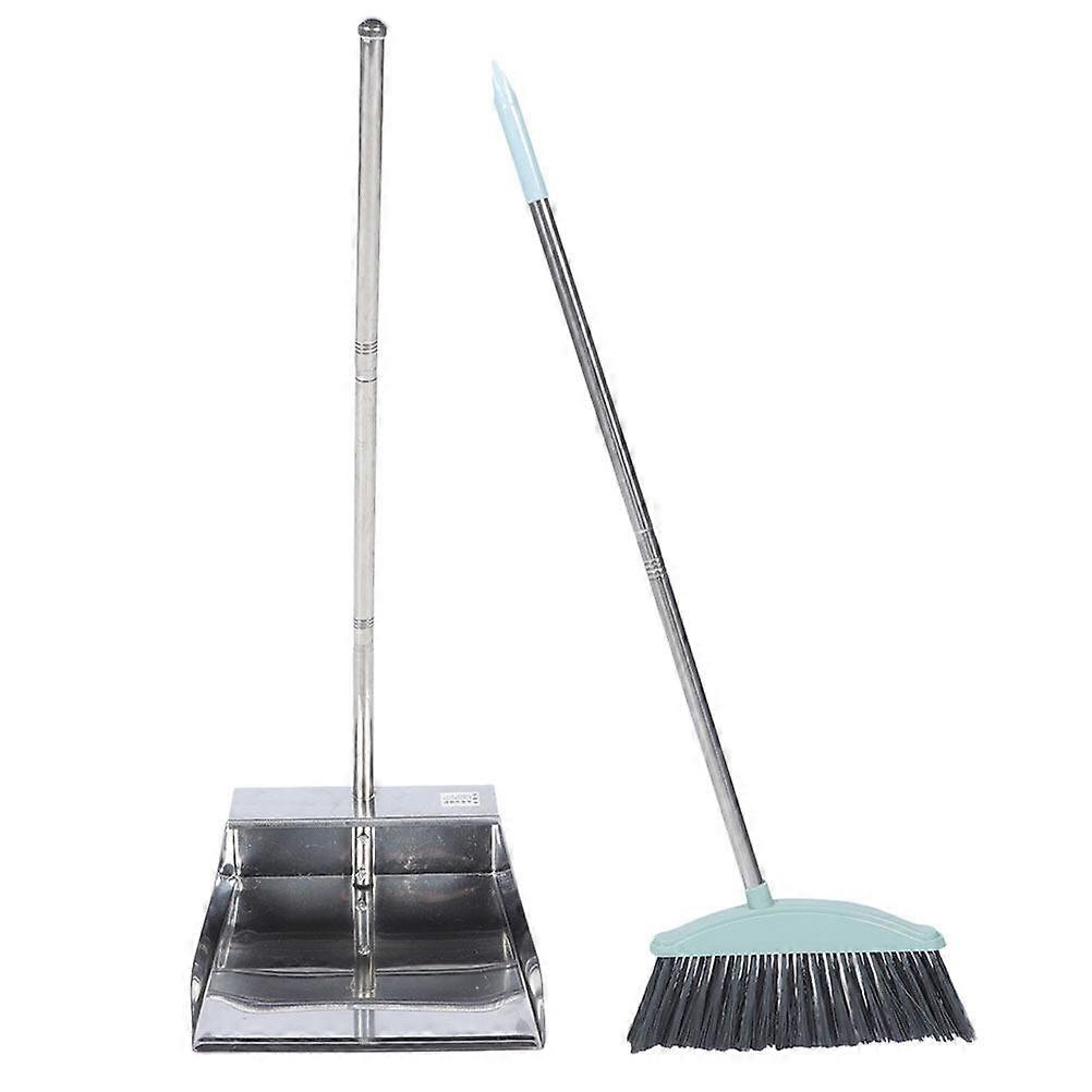 1 Set Sweeping Broom Dustpan Kit Stand Up Dust Pan with Long Handle Floor Cleaning Tools