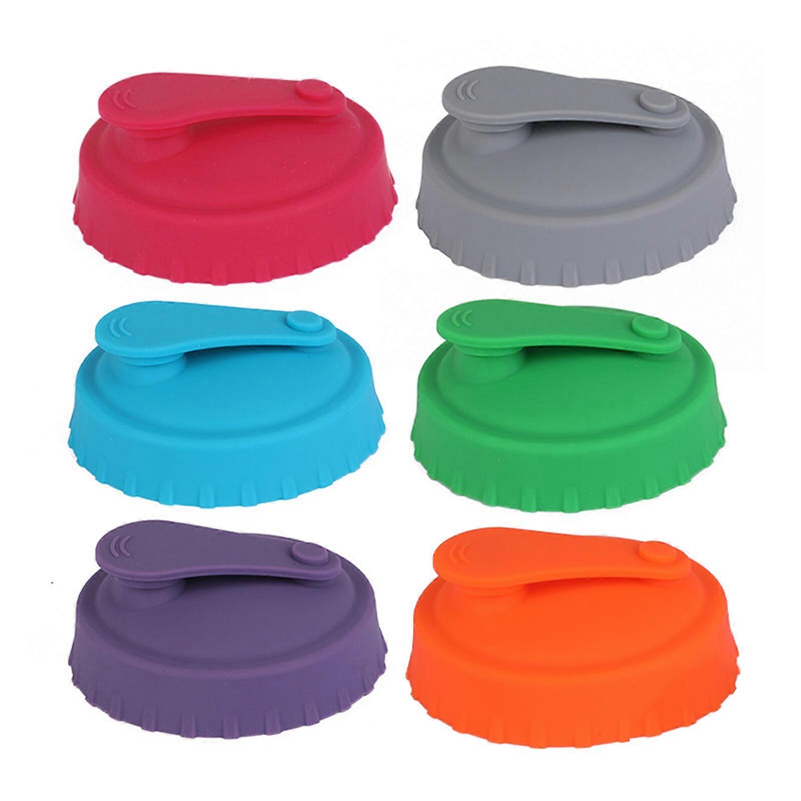 Soda Can Lids Soda Juice Beverage Beer No Spill Silicone Saver Can Lid 6pcs