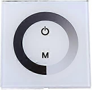 DC 12-24V LED Touch Wall Controller Panel with Brightness Change Dimmer Switch to Adjust Lights (Color: White)