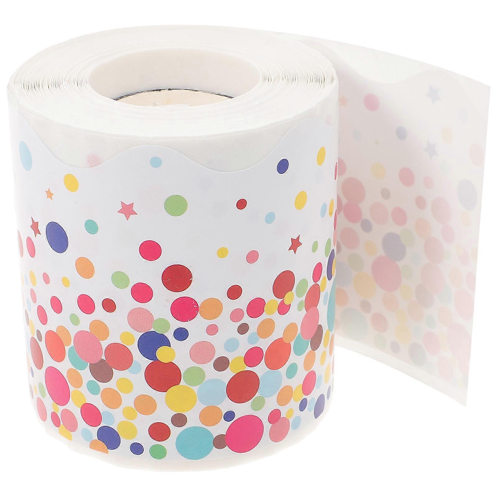 1 Roll Wave Dot Bulletin Border Sticker Classroom Blackboard Border DIY Sticker
