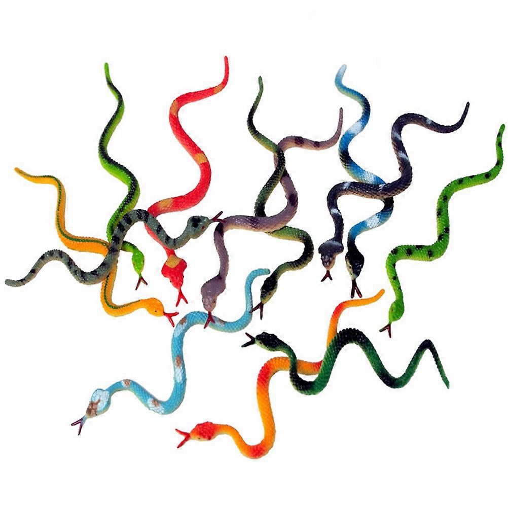 24pcs Scary Snake Toy Simulation Fake Snake Model Realistic Fake Snake Plaything Prank Prop Random Color/Style