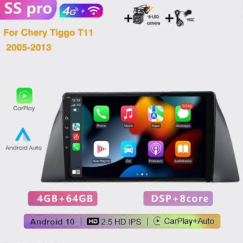 2din auto Android radio multimedia player car Carplay GPS Navigation 2din no dvd for Chery Tiggo T11 2005 2006 2007 2008 - 2013