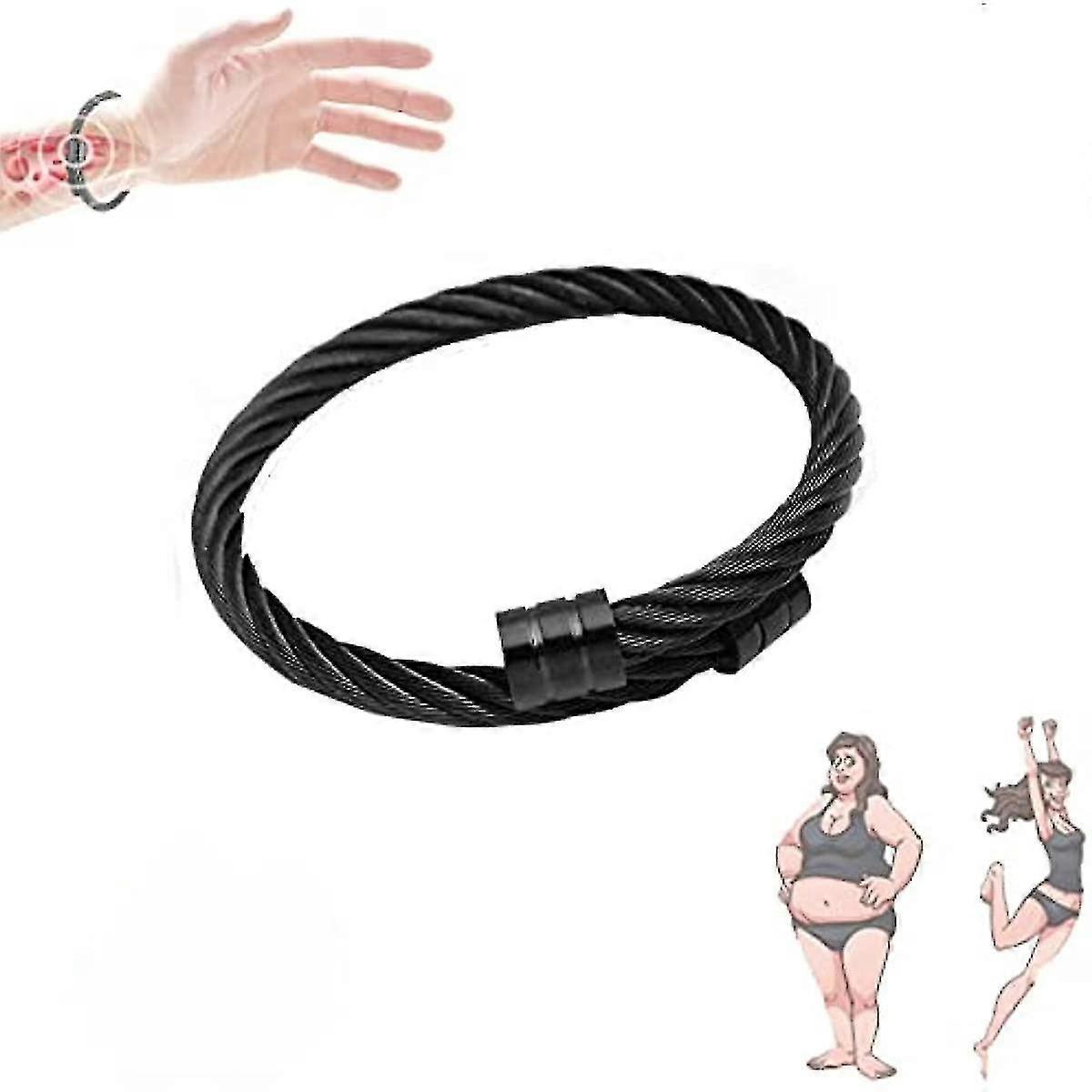 Crainoc 티타늄 오시뮴 팔찌, 자기 치료 팔찌, 남성과 여성을 위한 림프 해독 자석 팔찌