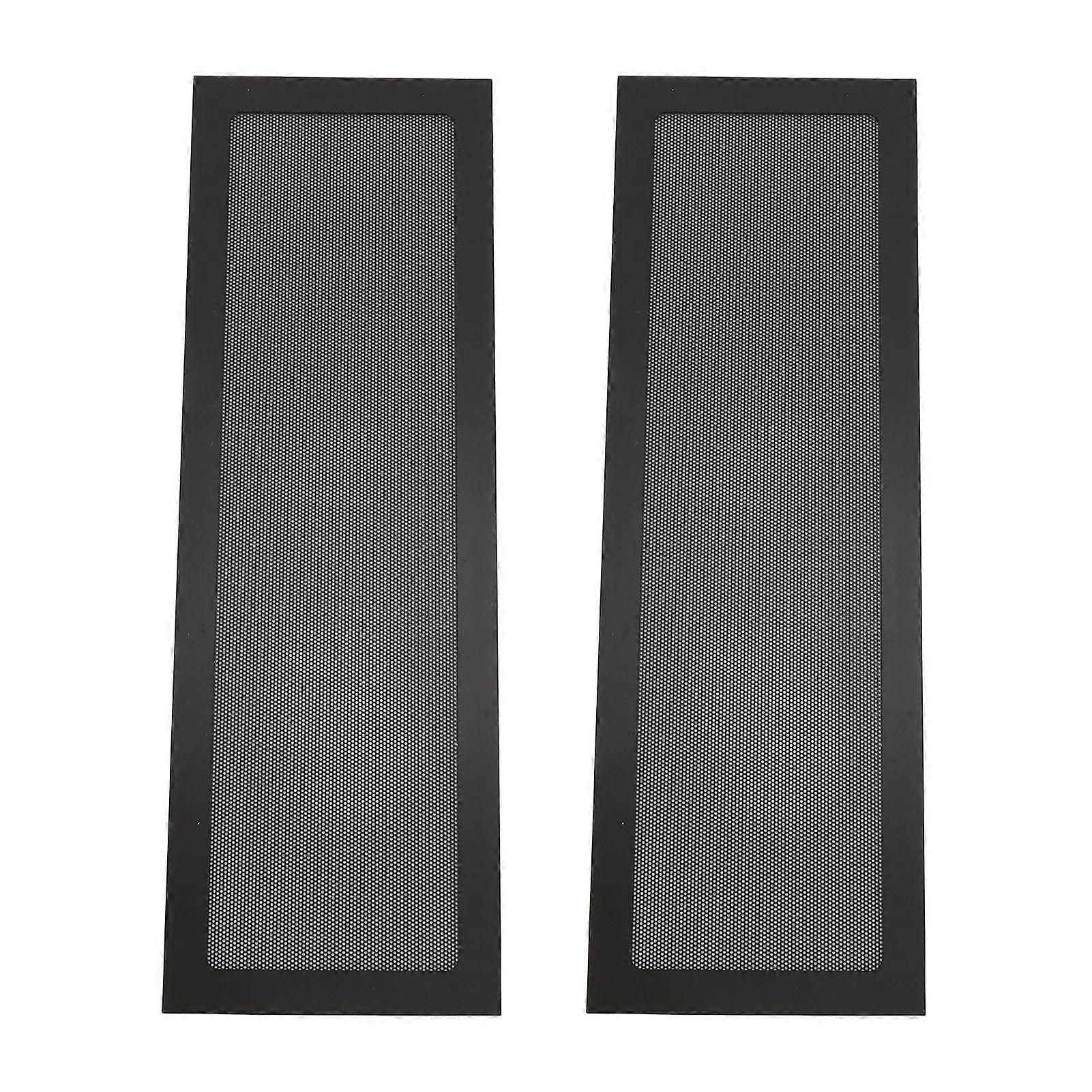 Computer Fan Dust Filter, Magnetic Frame, PVC Fine Mesh, Grills for Computer Cooling Fan, Power Supply, 4.72 x 14.17 inch, 2 Pcs, Black