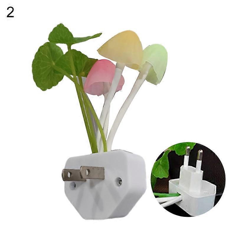 US EU Plug Adapter LED Night Lamp Discolor Light Sense Control Mushroom Lamp Qinhai