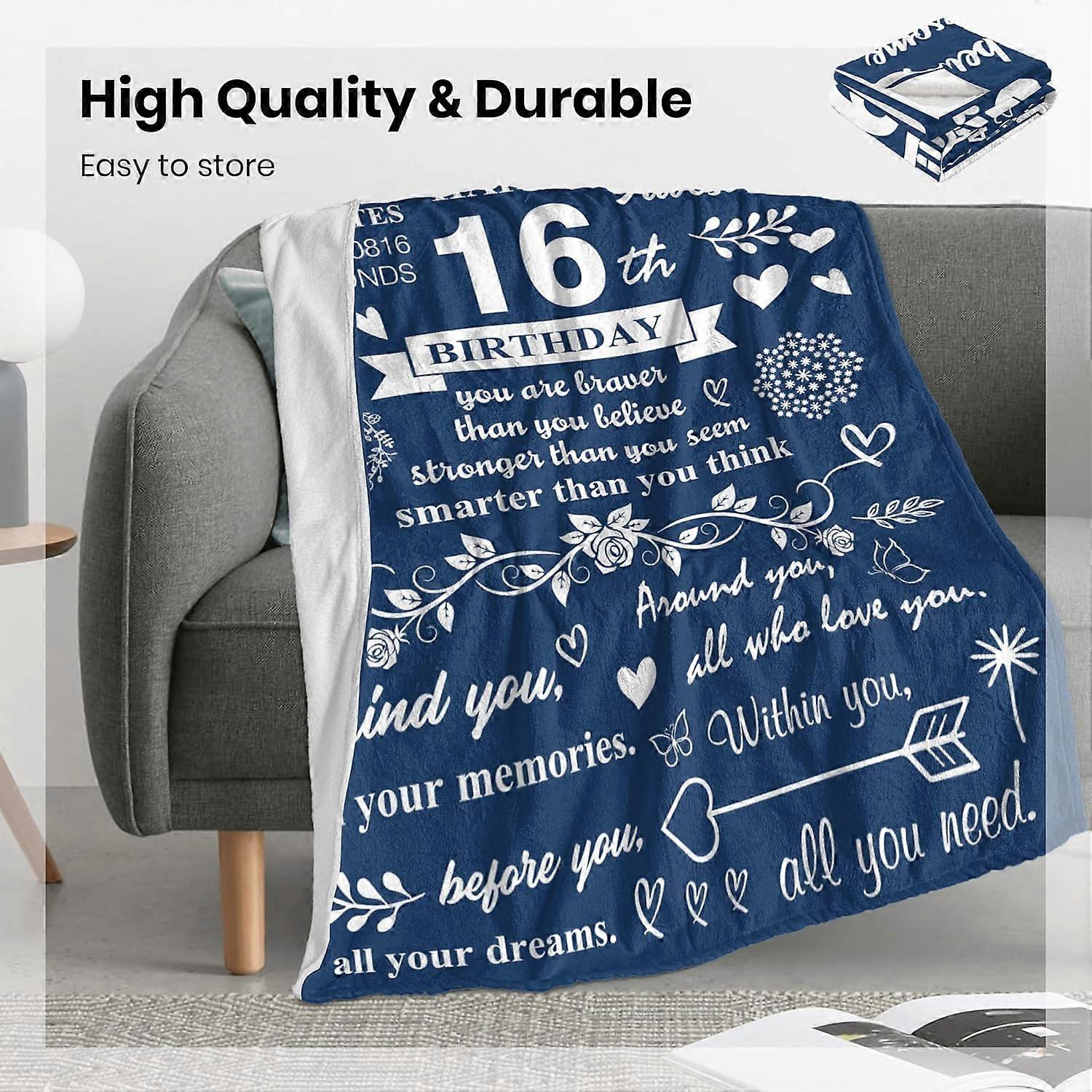 Geschenkdecke Zum 14. Geburtstag – Weicher Flanell, 152x127 Cm, Personalisierbar Für Jungen & Mädchen