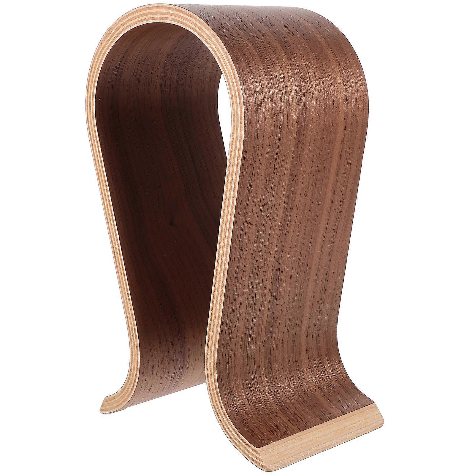 U-type Headset Bracket Desktop Wooden Headphone Stand Headset Display Rack