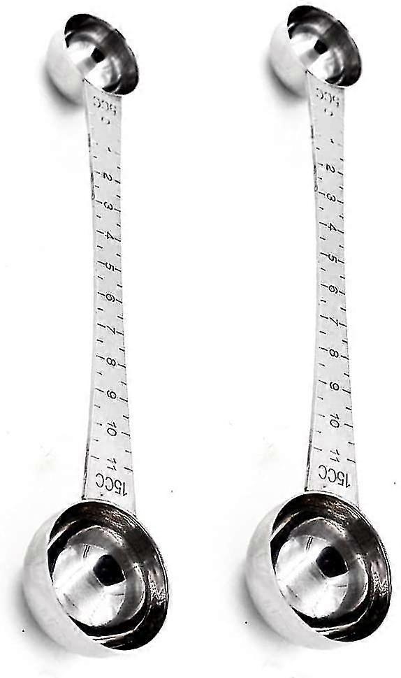 Stainless Steel Double-headed Measuring Spoon With Scale-2 pieces