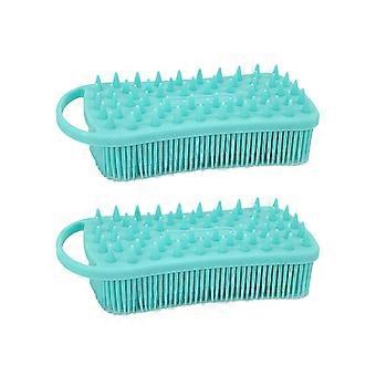 Silicone Shower Brush, 2 in 1 Shower Brush, Soft Silicone Loofah for Sensitive Skin, Scalp Massage S