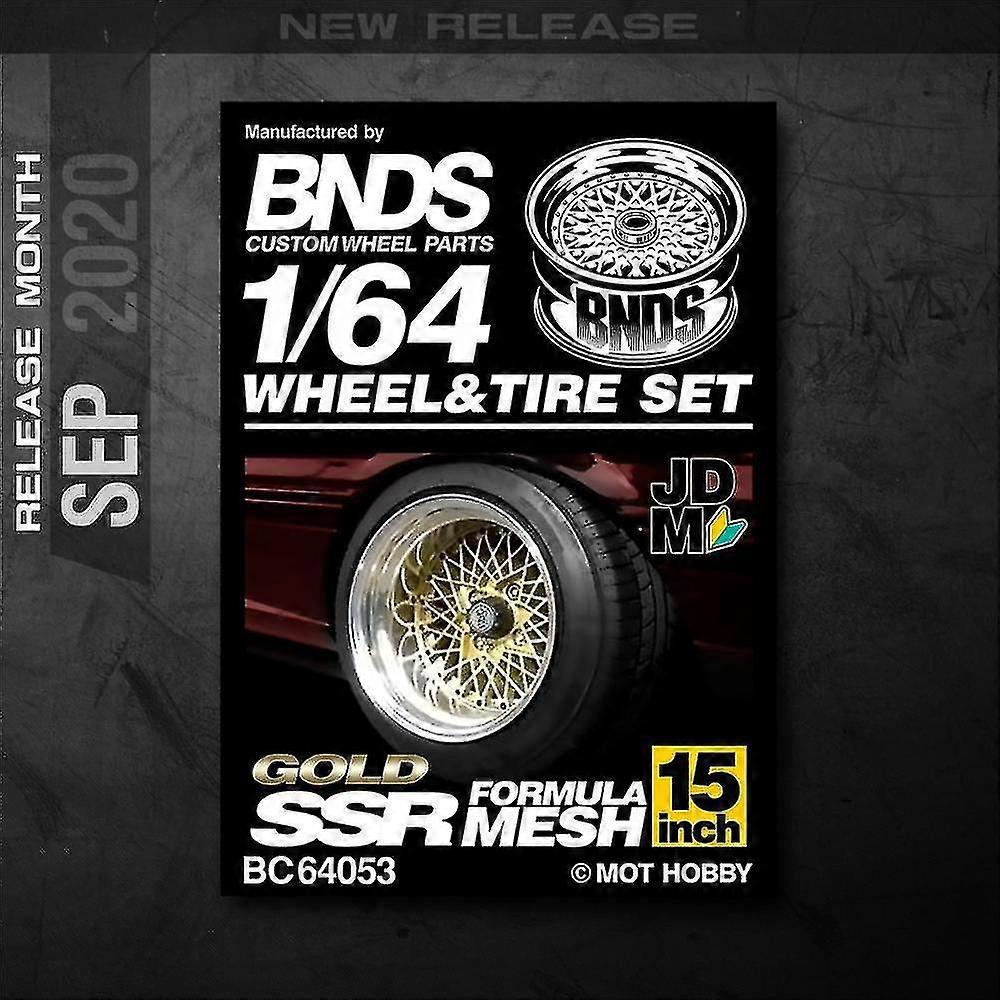 Naiwang Bnds 1:64 Metal Wheels Rubber Tire By Mesh Ssr Hot Rim Com Modified S Jdm Car Vehicle 4pcs Kit Toy