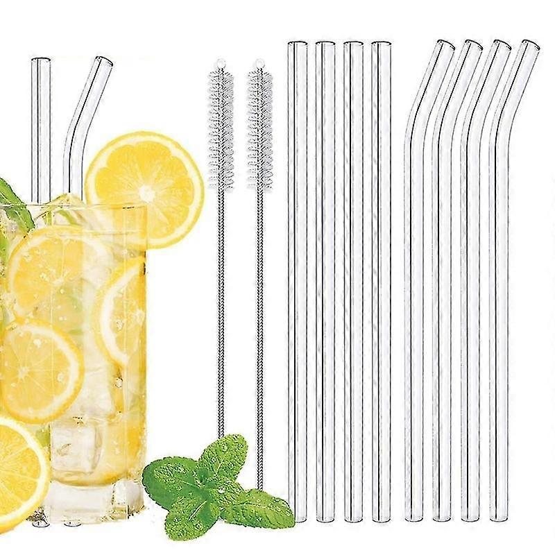 Glass Smoothie Straw, Reusable Clear Drinking Straws For Smoothie Milkshakes Environmentally Friendly Drinkware Straw