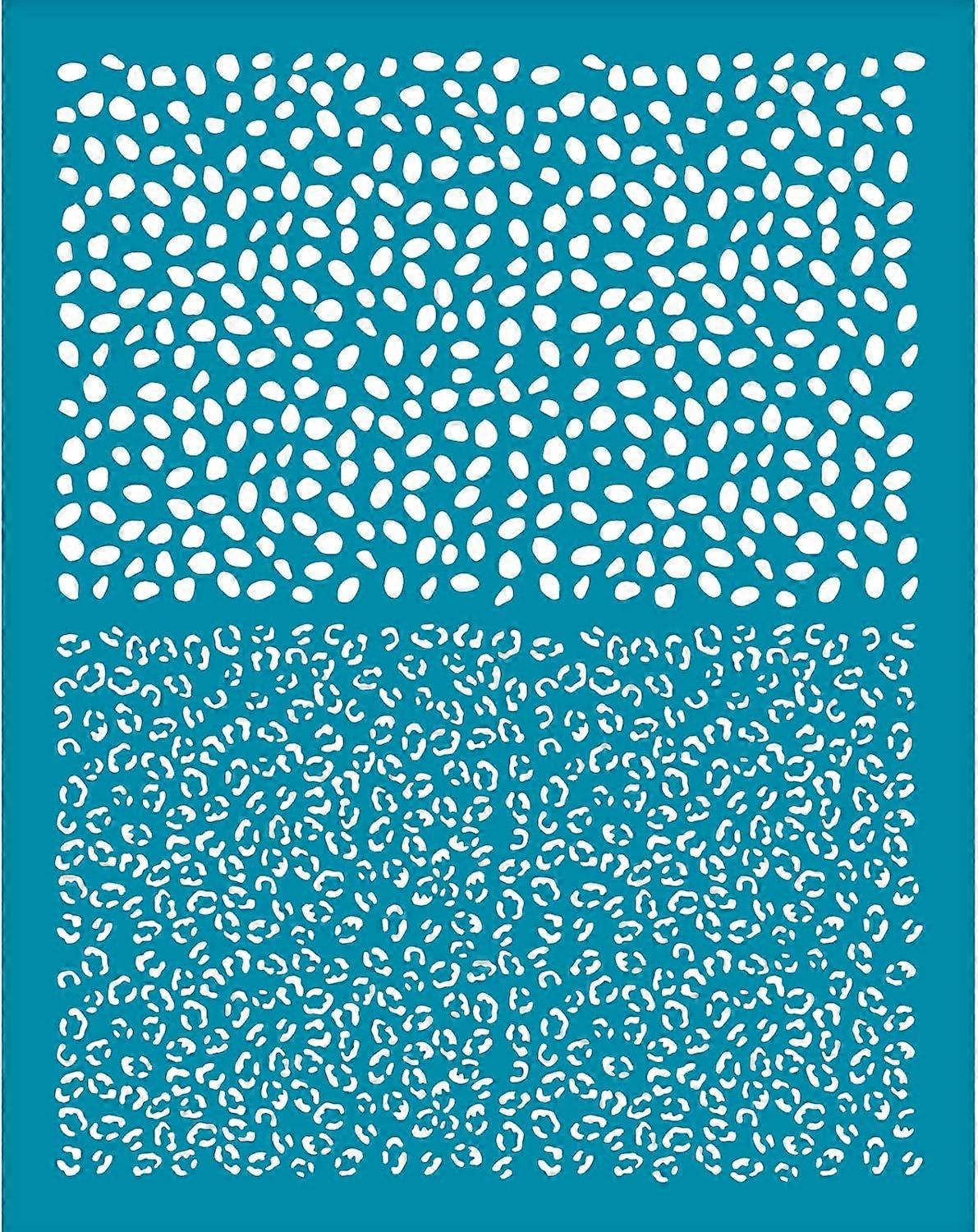 4x5 Inch Clay Stencils Layered Leopard Animal Silk Screen for Polymer Clay Non-Adhesive Silk Screen Printing Stencils Mesh Transfer Stencils for Polym