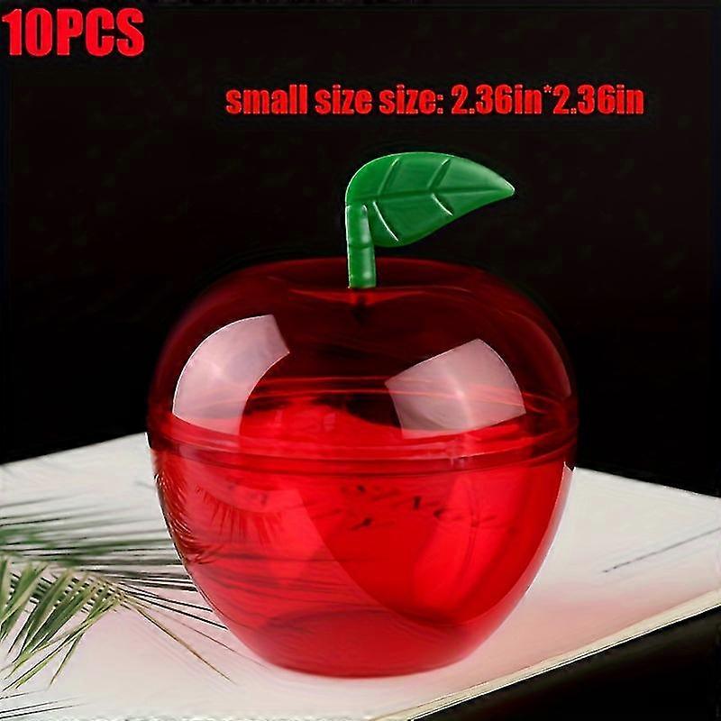 10pcs, Back-to-school Season Plastic Apple Container Creative Candy Storage Box Valentine's Day Gift Decorations Red Apple Shape Candy Container Apple