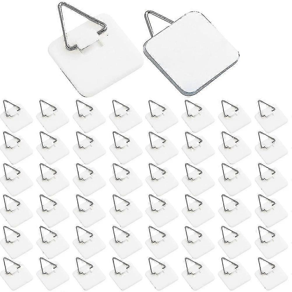 50pcs Plate Hangers For The Wall Plate Holder Hooks For Decorative Plates 1.3 Inch Sticky Invisible