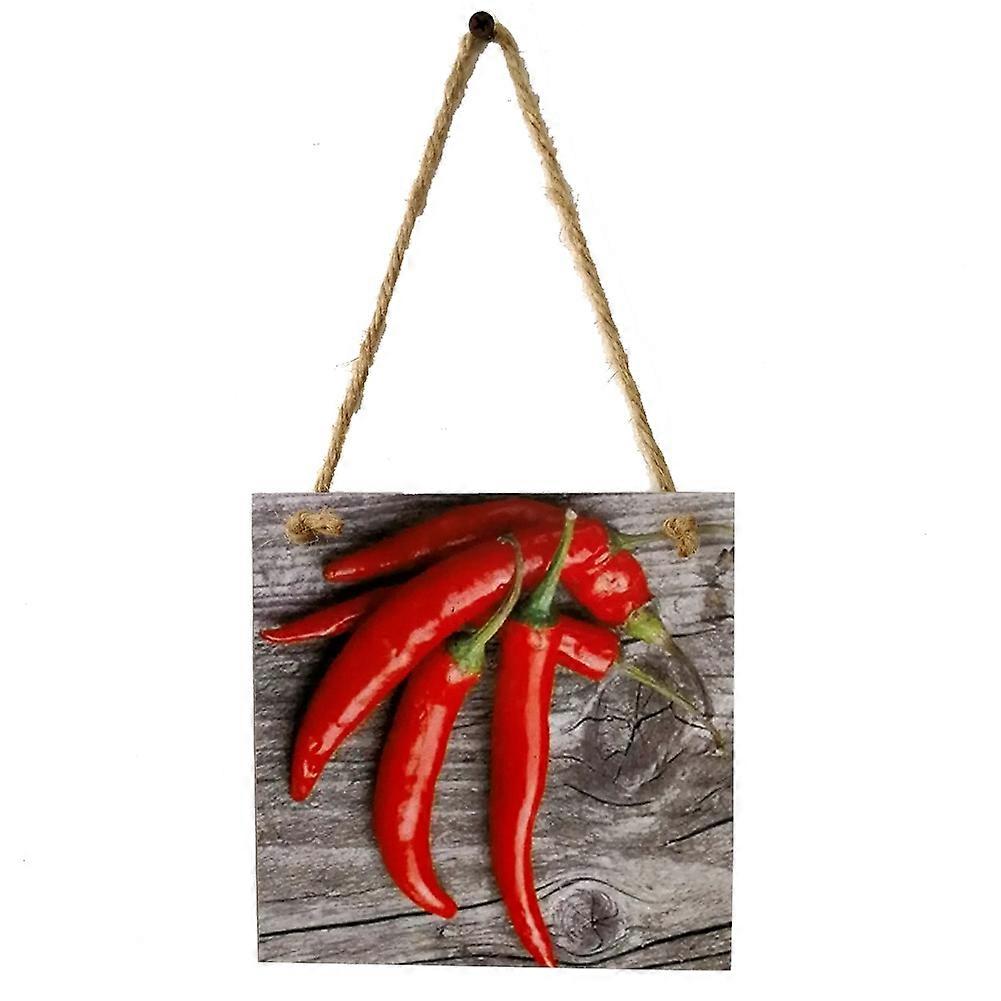 Square Shape Pepper Pattern Hanging Wall Decoration Ornament Home Kitchen Decor