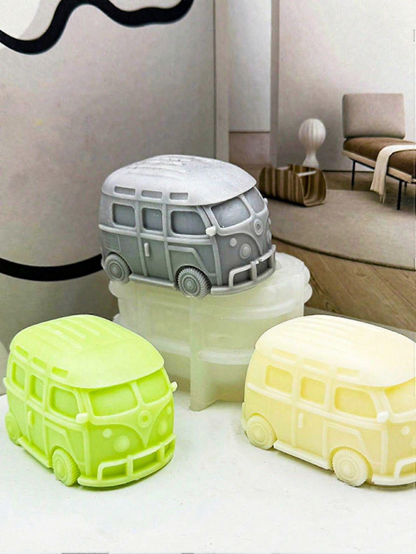 3Dバスシリコンキャンドルモールド、DIYカーデザインクラフトレジンストーンプラスターコンクリートモールド手作り石鹸ベーキングツールホームデコレーションギフト