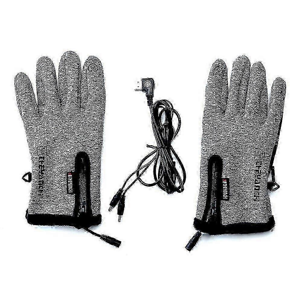 Usb Electric Heated Gloves Winter Hands Warmer Mittens Non-slip Touch Screen Cycling Heated Mittensgrey Temperature Control