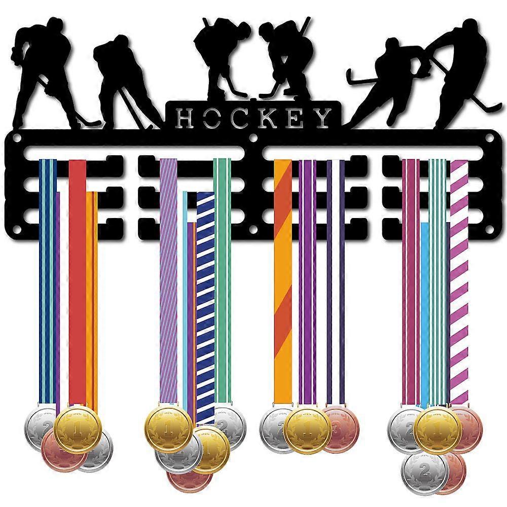 Sports Theme Iron Medal Hanger Holder Display Wall Rack 3-Line with Screws Artistic Swimming Hockey 130x290mm Hole: 5mm