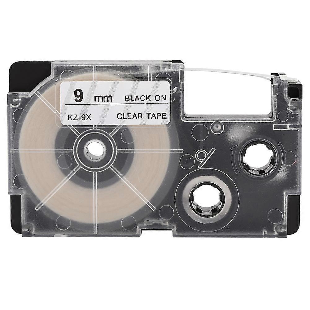 9mm Ribbon Cartridge for Casio KL-60/120/170/780/820 CW L300 Label Makers (Black on Clear)