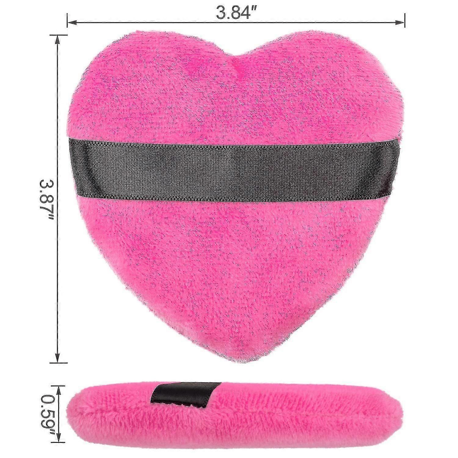 4 قطع من بودرة بودرة المكياج المختلطة، على شكل قلب مع حزام كتف